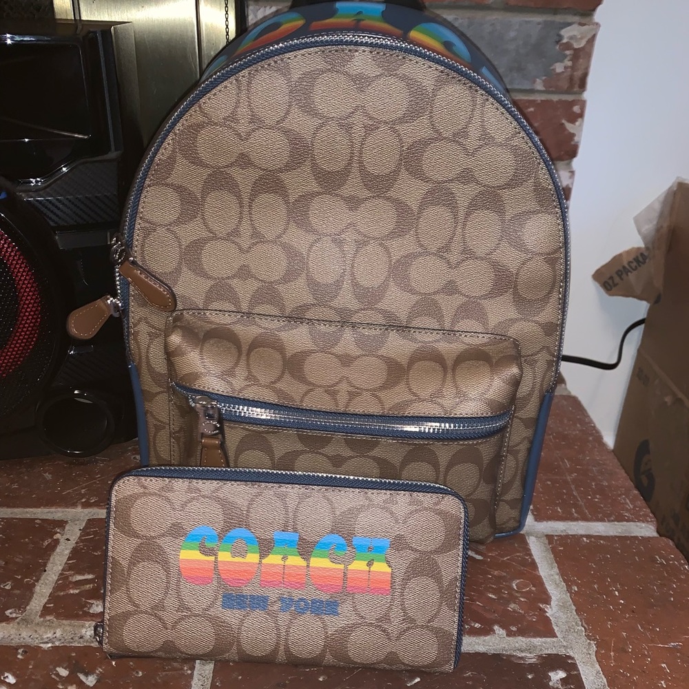 Coach Brown Backpack and Wallet Set